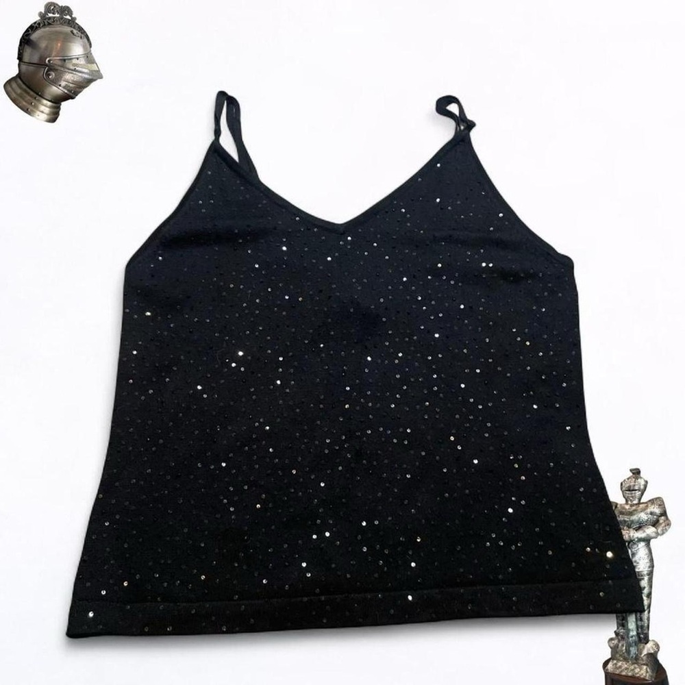 Silk Attention black sequin cami top